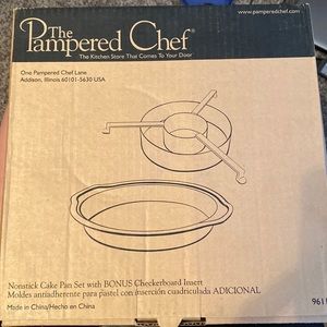 Pampered Chef Nonstick Cake Pans with Checkerboard Insert